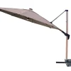 Caserta Frihängande Parasoll Beige/Wood 3x3m LED