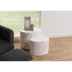 Cenon Satsbord 40x33x48 cm Carrara-marmor