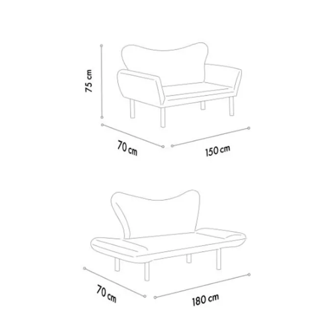 Chatto 2-sits bäddsoffa Vinröd