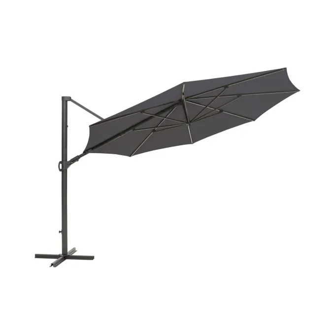 Cilento Frihängande Parasoll Ø350 cm Antracit/Grå