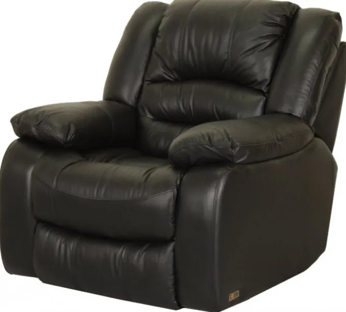 Cinema Biofåtölj Manuell Recliner / Snurr / Gung Svart Läder