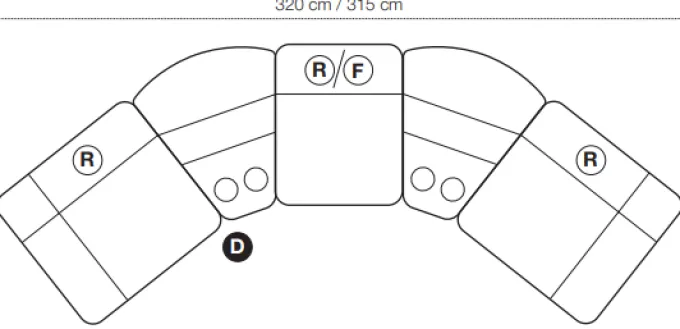 Cinema Biosoffa Komb D Grått Tyg
