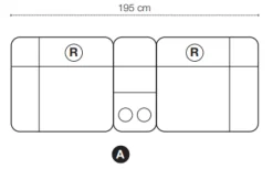 Cinema 2-sits Biosoffa Nougat Tyg