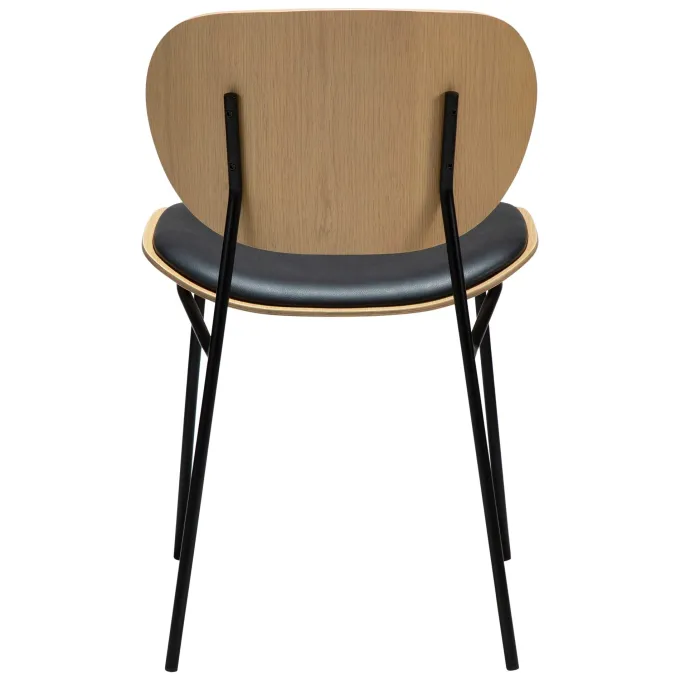 Clementina Stol Raven Black, Bleached Oak