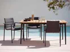 Core Bord 160x90cm Teak / Lava Grå