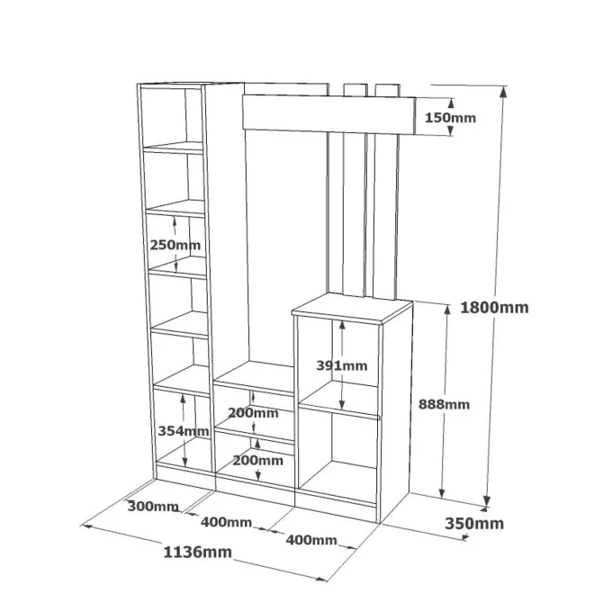 Coreno Hallmöbel Atlantisk furu / antracit