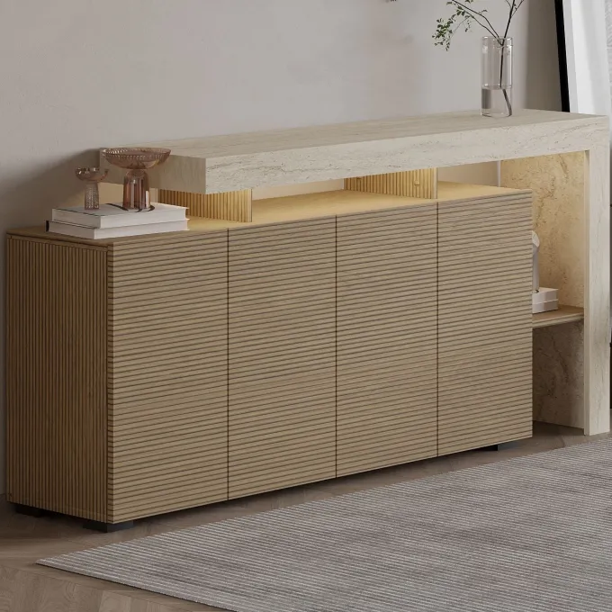 Cork Sideboard Travertin, varm ek