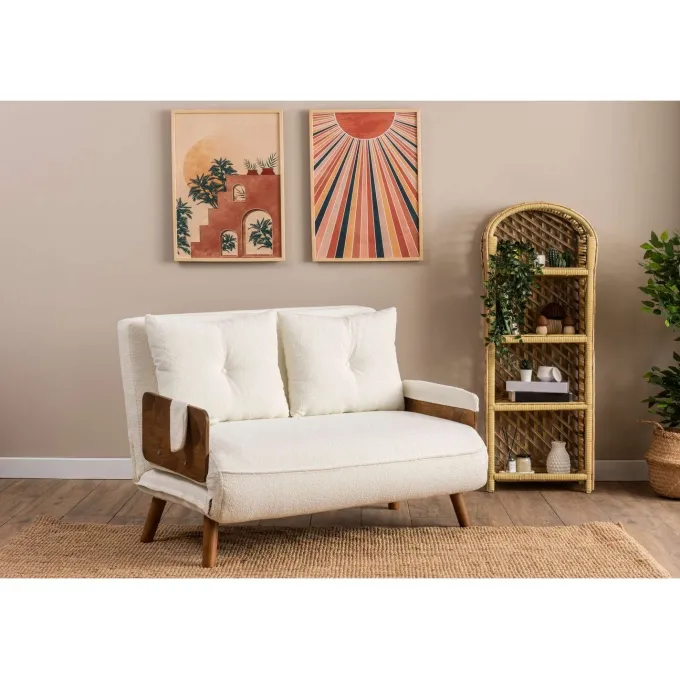 Cosmo Two (78 x 120 x 82 cm) 2-sits bäddsoffa Vit