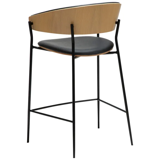 Crib Barstol Raven Black, Bleached Oak