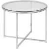 Cross Sidobord Rund 55 cm Krom