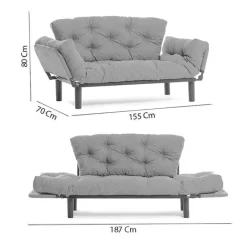 Dakar (155 x 80 x 70 cm) flerfärgad 2-sits bäddsoffa