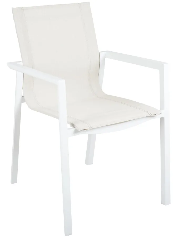Delia Karmstol Textilene - Vit / Off White
