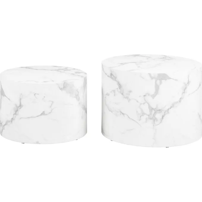 Dijon Satsbord Rund 58x58 cm Vit Carrara