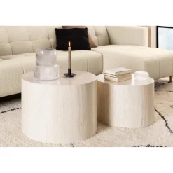 Dijon Satsbord Rund 58x58 cm Travertin