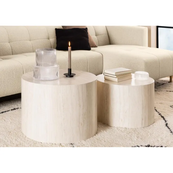 Dijon Satsbord Rund 58x58 cm Travertin