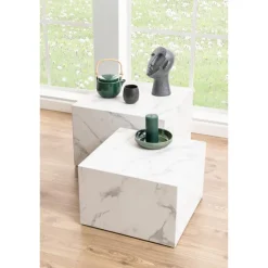 Dijon Satsbord 58x58 cm Vit Carrara