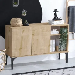 Doha (120 x 80 x 40 cm) Sapphire Oak Black Konsolbord