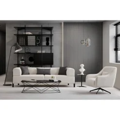 Doha 3-sits (225 x 93 x 75 cm) 3-sitssoffa Vit