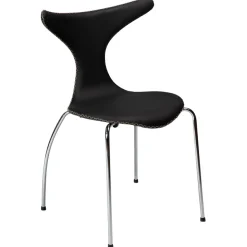 Dolphin Stol Black Leather, Chrome