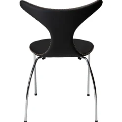 Dolphin Stol Black Leather, Chrome