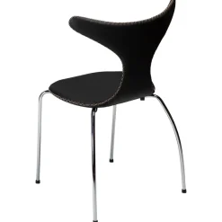 Dolphin Stol Black Leather, Chrome