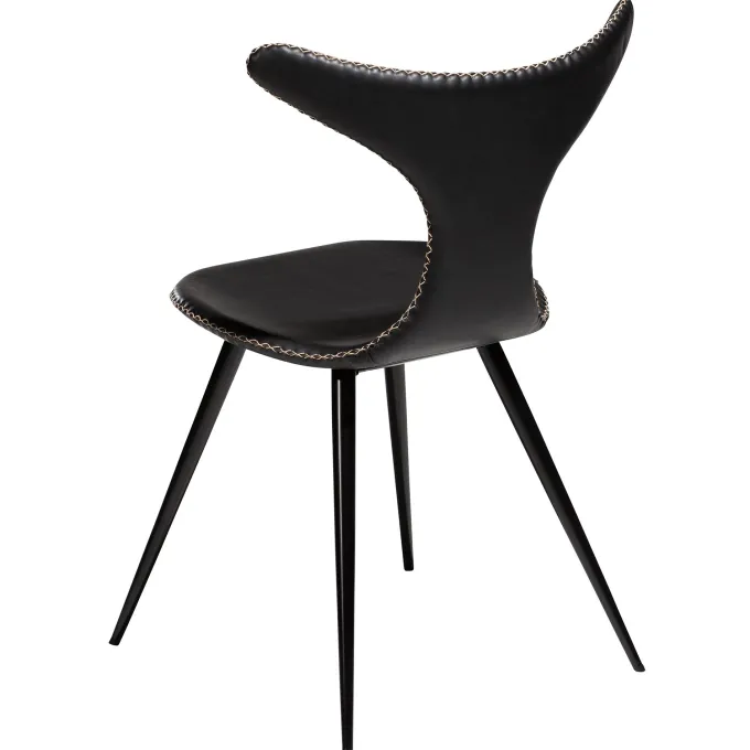 Dolphin Stol Vintage Black Art.Leather, Black