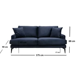 Dushanbe 2-sits (175 x 90 x 88 cm) 2-sitssoffa Marinblå