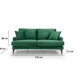 Dushanbe 2-sits (175 x 90 x 88 cm) 2-sitssoffa Grön