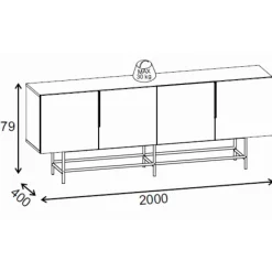 Edinburgh Sideboard Antracit / Svart