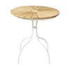 Ellen Cafébord Ø80cm i Teak och Aluminium Vit