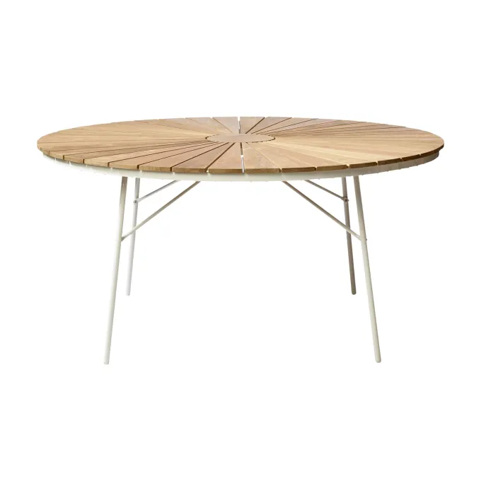 Ellen Trädgårdsbord i Teak och Aluminium 150 cm, Vit