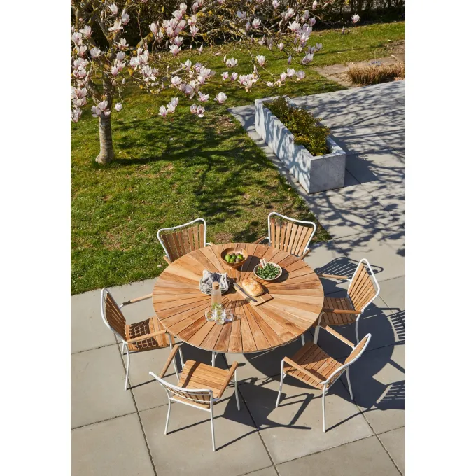 Ellen Trädgårdsbord i Teak och Aluminium 150 cm, Vit