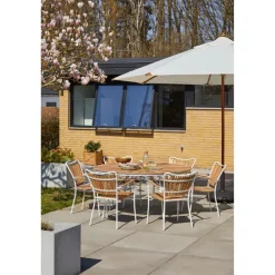 Ellen Trädgårdsbord i Teak och Aluminium 150 cm, Vit