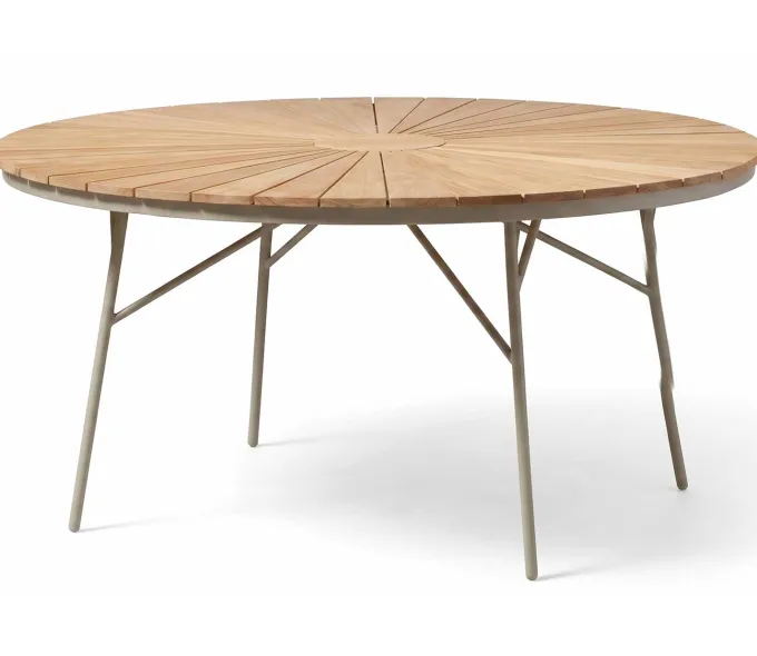 Ellen Trädgårdsbord i Teak och Aluminium 150 cm, Sandy Grey