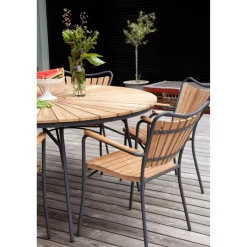 Ellen Trädgårdsbord i Teak och Aluminium 150 cm, Antracit