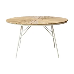 Ellen Trädgårdsbord i Teak och Aluminium 130 cm, Vit