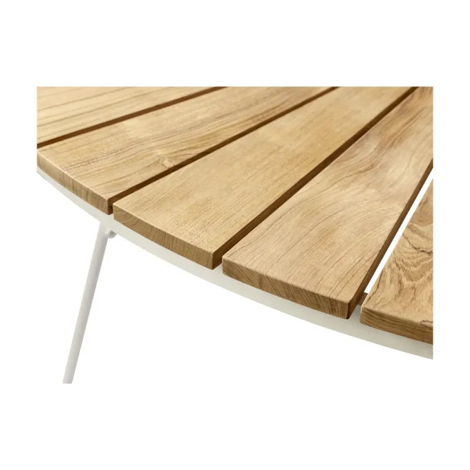Ellen Trädgårdsbord i Teak och Aluminium 130 cm, Vit