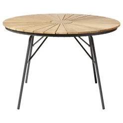 Ellen Trädgårdsmöbelset i Teak och Aluminium 110 cm + 4 stolar, Antracit