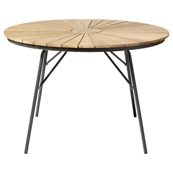 Ellen Trädgårdsmöbelset i Teak och Aluminium 150 cm + 6 stolar, Antracit