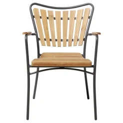 Ellen Trädgårdsmöbelset i Teak och Aluminium 150 cm + 6 stolar, Antracit