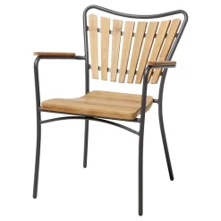 Ellen Trädgårdsmöbelset i Teak och Aluminium 150 cm + 6 stolar, Antracit