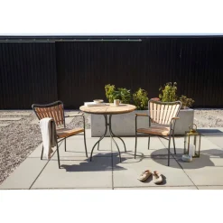 Ellen Trädgårdsmöbelset i Teak och Aluminium 80 cm + 2 stolar, Antracit