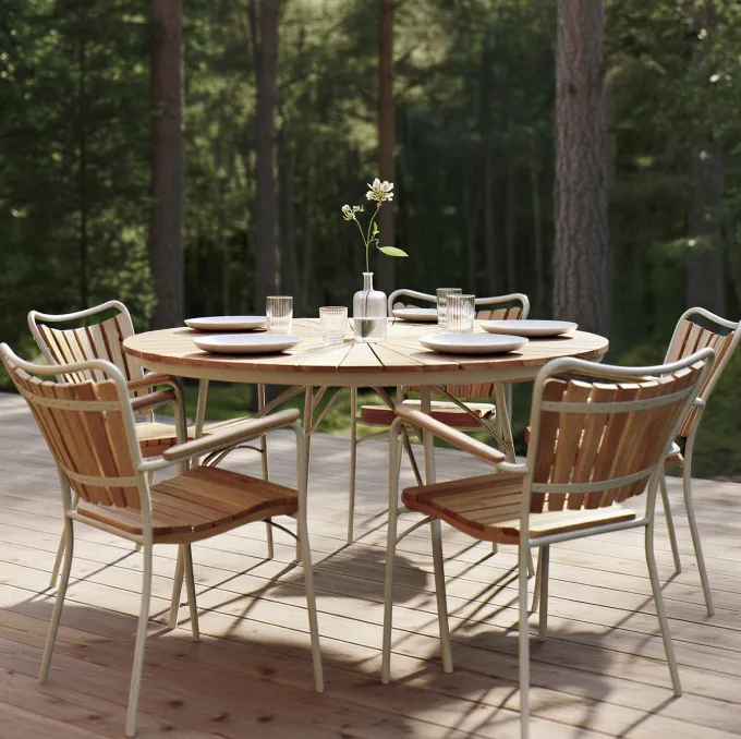 Ellen Trädgårdsstol i Teak och Aluminium Sandy Grey
