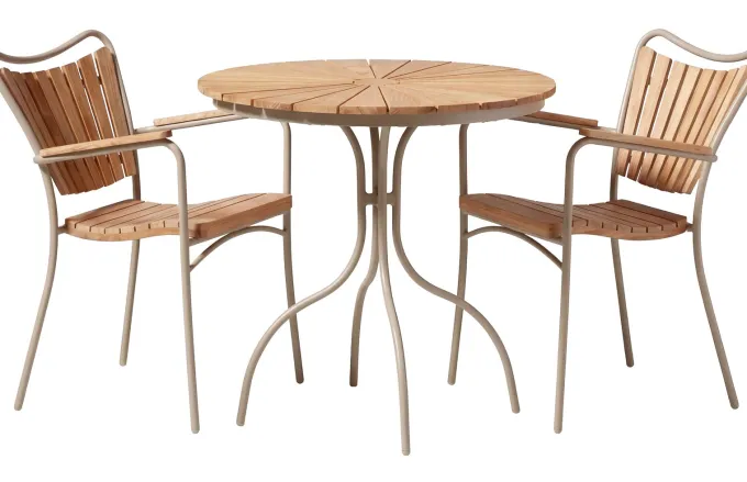 Ellen Trädgårdsstol i Teak och Aluminium Sandy Grey