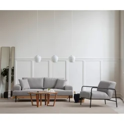 Eti Oak 3-sits (220 x 98 x 78 cm) 3-sitssoffa Grå