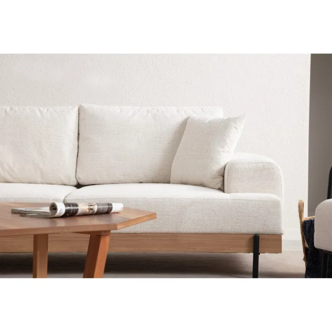 Eti Oak 3-sits (220 x 98 x 78 cm) 3-sitssoffa Vit