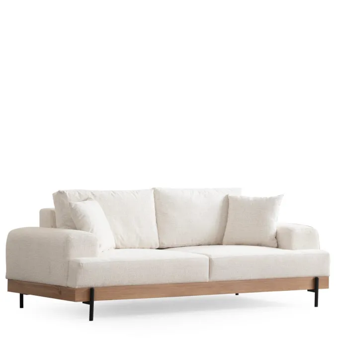 Eti Oak 3-sits (220 x 98 x 78 cm) 3-sitssoffa Vit