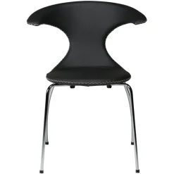 Flair Stol Black Leather, Chrome