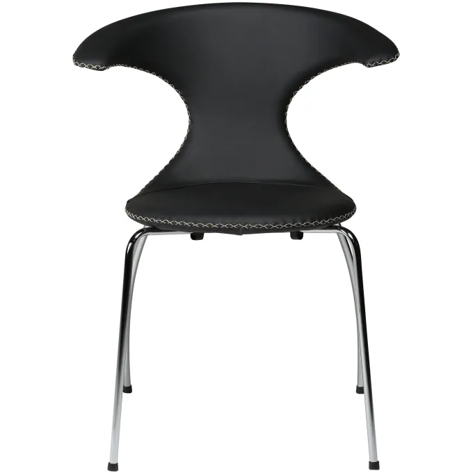 Flair Stol Black Leather, Chrome