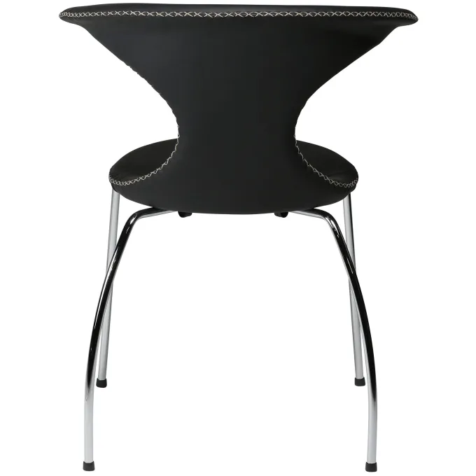Flair Stol Black Leather, Chrome